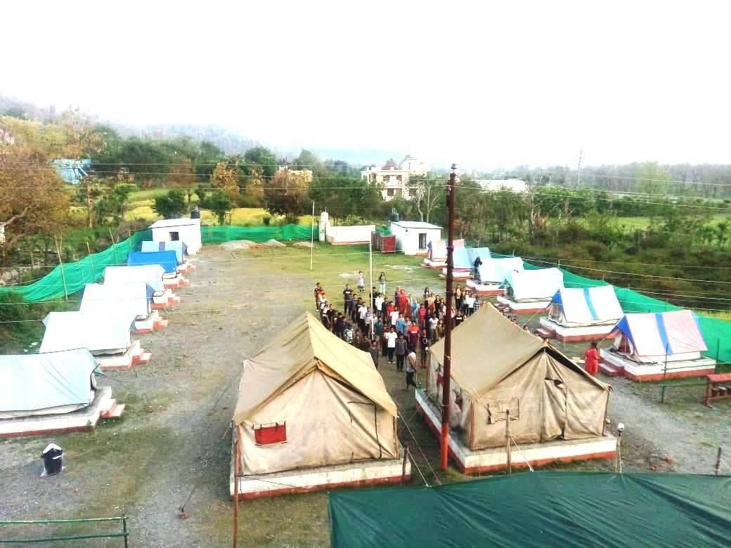 Camping- Sleep Outdoors Under a Shelter